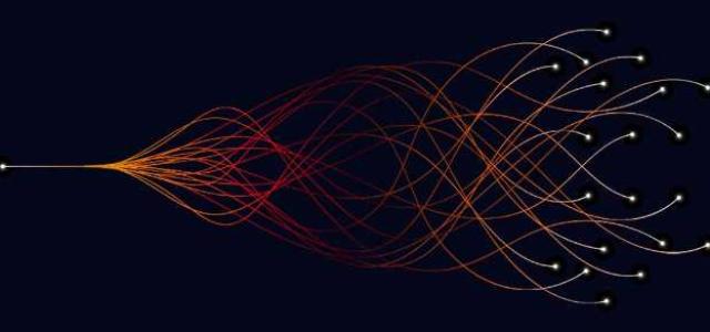 multiple lines branching from a singular point